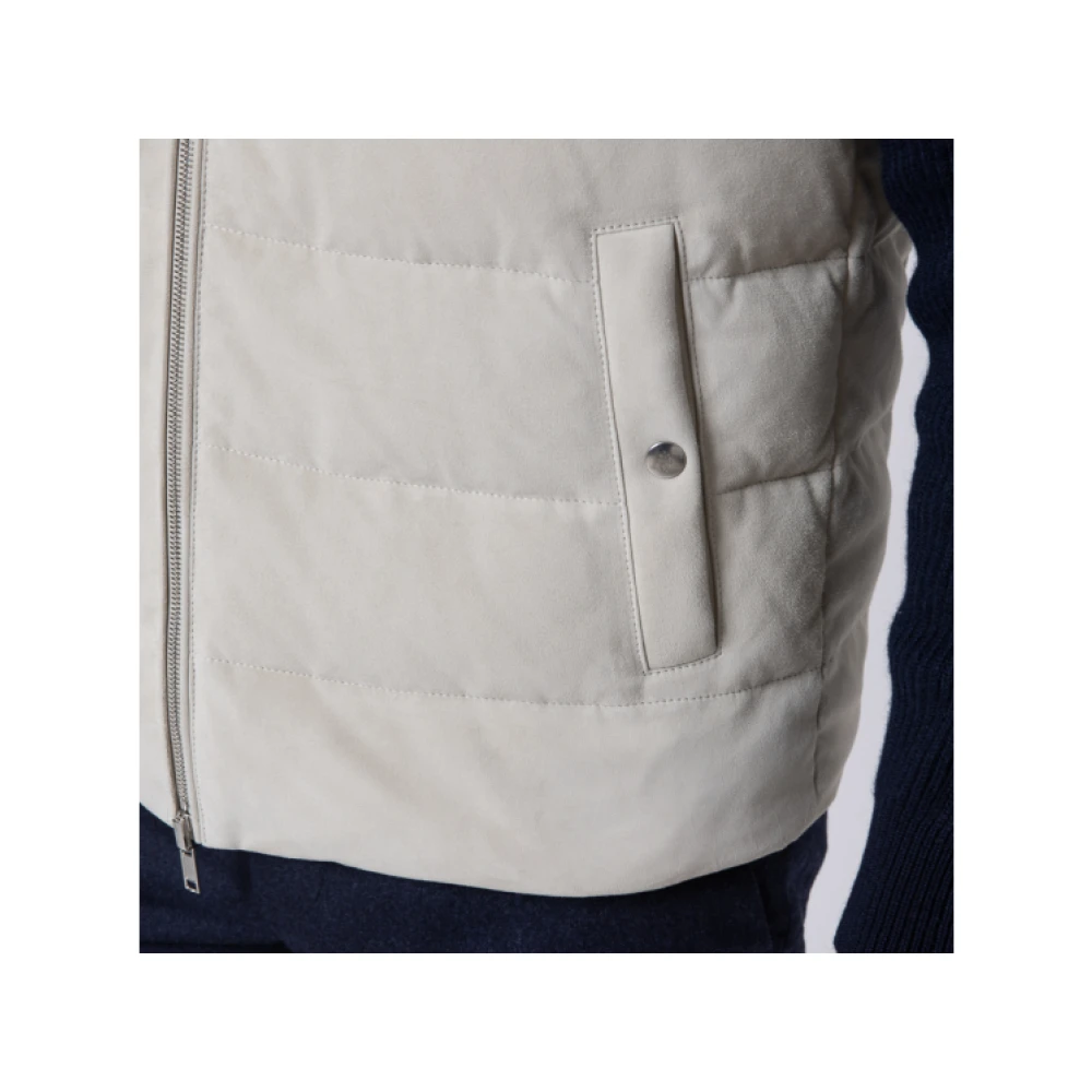 Eleventy Omkeerbaar mouwloos vest in beige en grijs Gray Heren