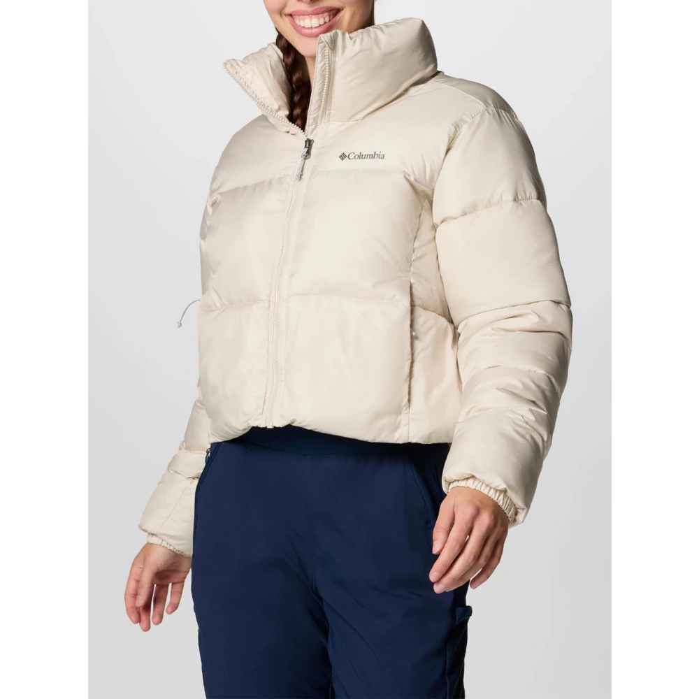 Columbia Moderne Cropped Pufferjas voor Vrouwen White Dames