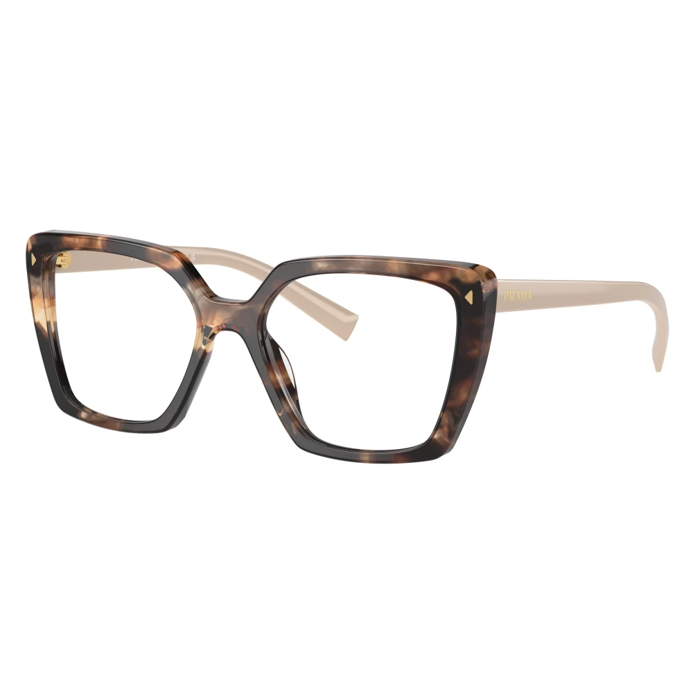 Prada Pink Pr 16Zv 07R1o1 Woman Optical Frames Acetate Turtle Squared Normal - Image 3