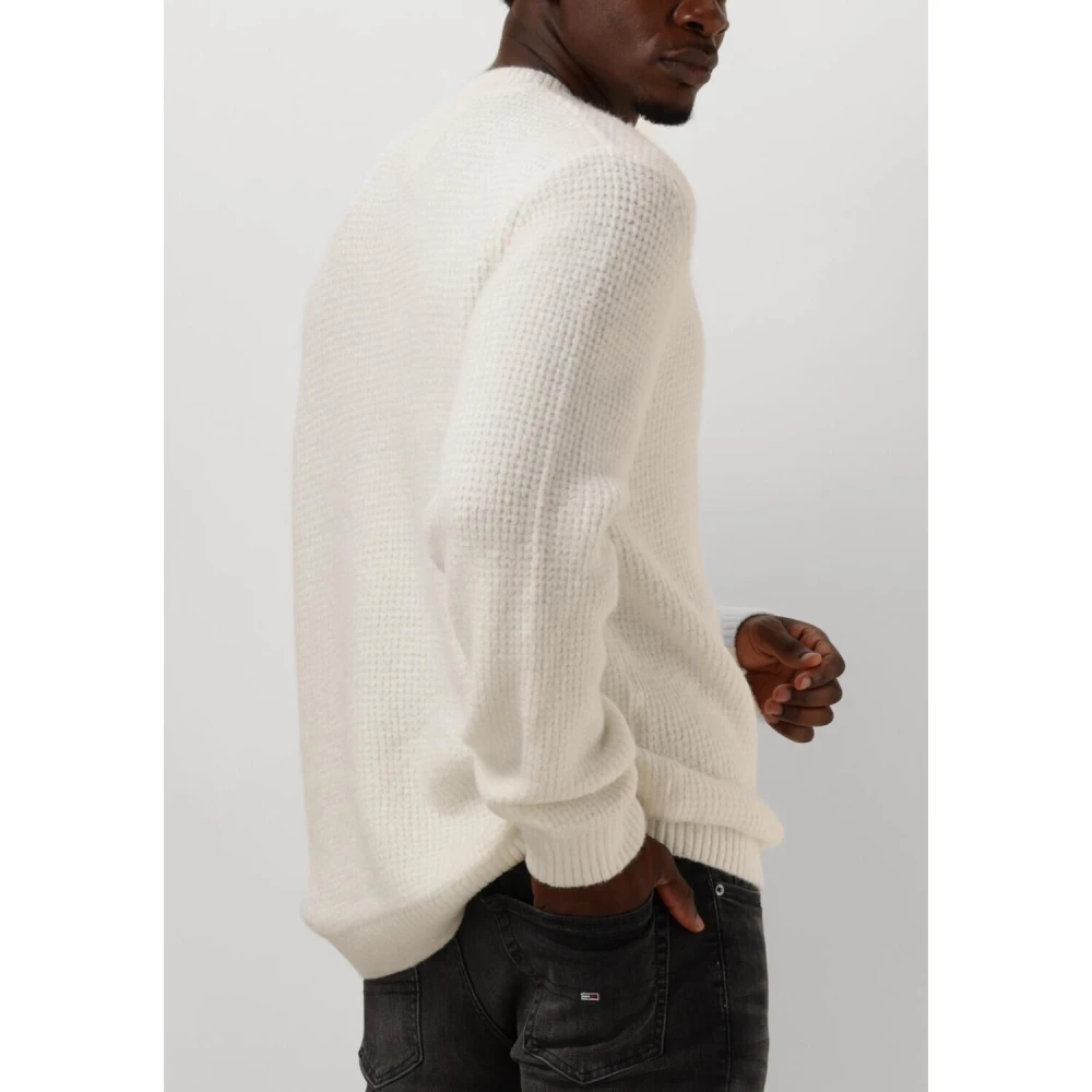 Tommy Jeans Heren Wafel Trui Casual Stijl White Heren