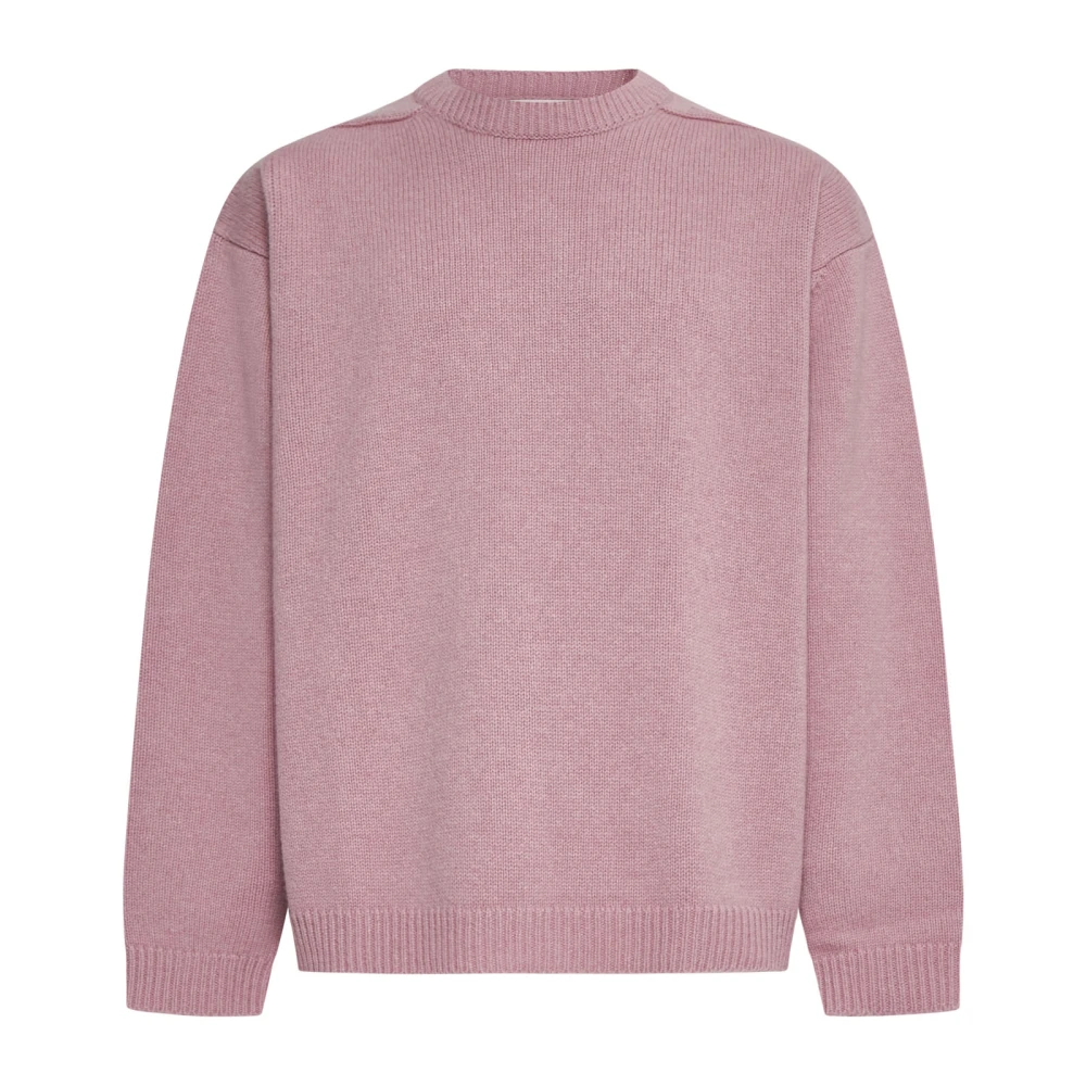 Studio Nicholson Chunky Gebreide Lamswol Trui Pink Heren