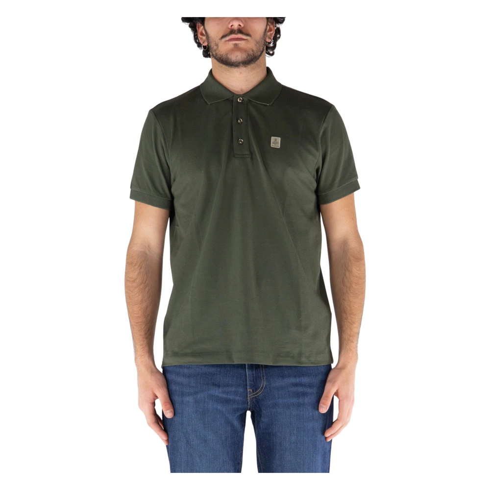 RefrigiWear Polo T-shirt met geribbelde zoom Green Heren
