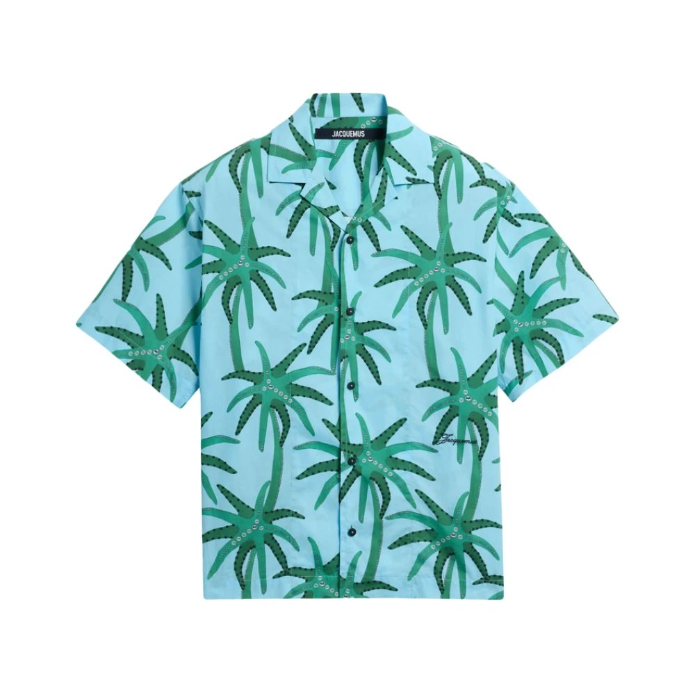 Jacquemus Blauwe Knoopshirt Korte Mouwen Multicolor Heren