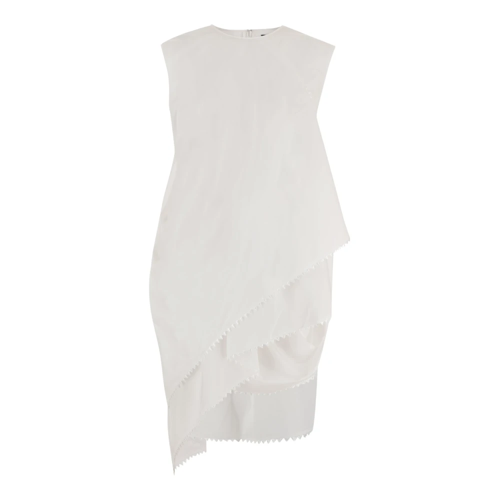 Jacquemus White Layered Cotton Dress - Female - Blouses - Xs - Blouses & Shirts