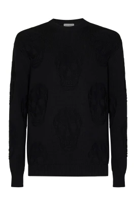 Svarta Tröjor med Texturerade Skulls