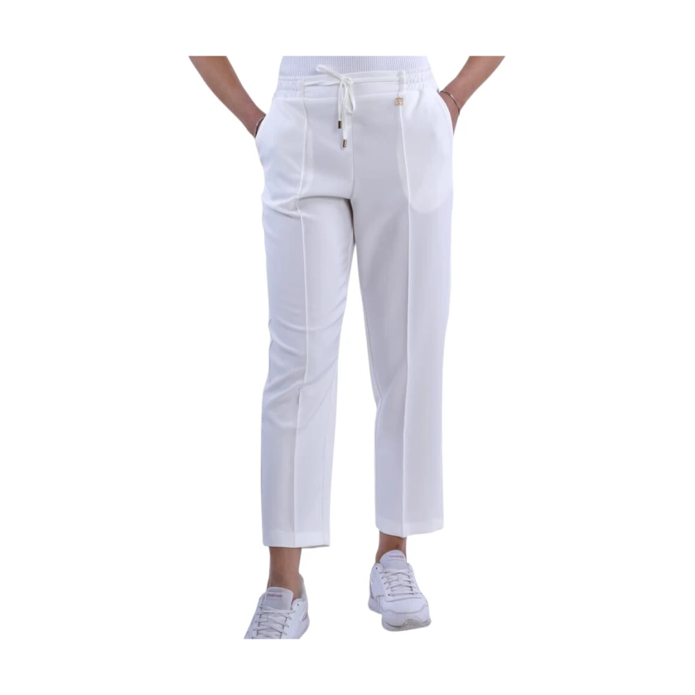 Fracomina Jogger-stijl Hoge Taille Broek White Dames