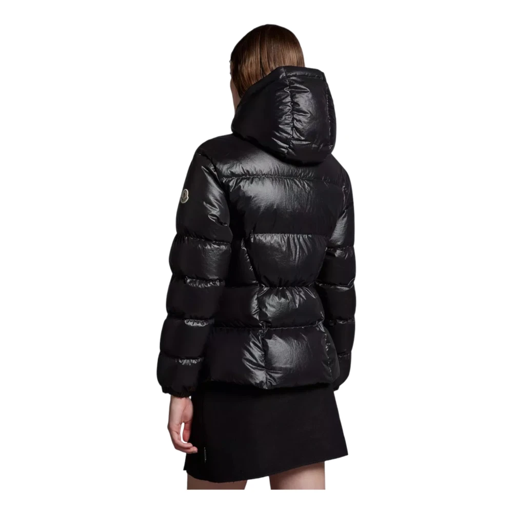 Moncler Geknoopte Korte Donsjas Black Dames