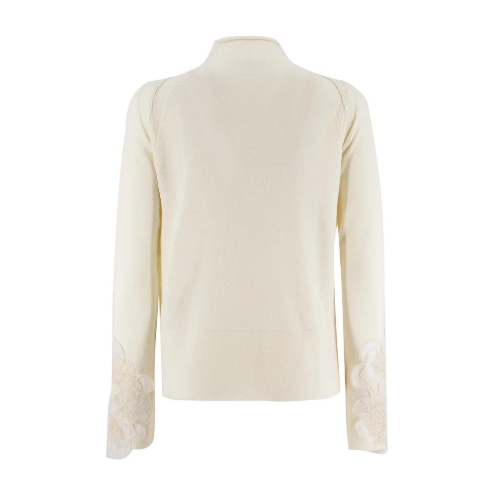 Ermanno Scervino Bloemenkant Coltrui Sweater Beige Dames