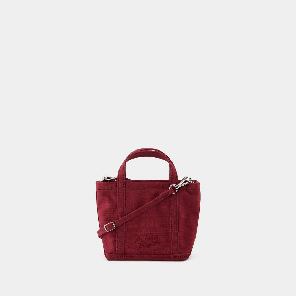 Maison Kitsuné Rode Fox Head Mini Shopper Tas Red Dames