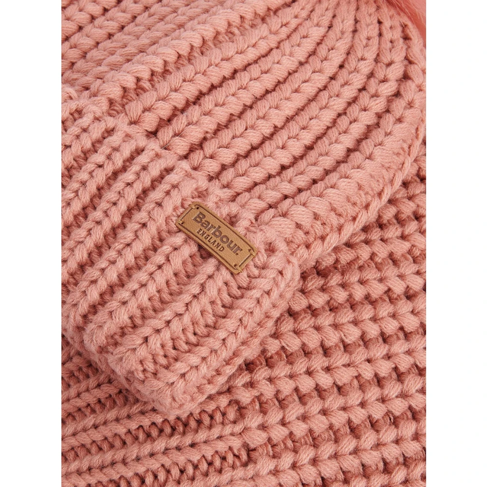 Barbour Roze Beanie Sjaal Set Pink Dames