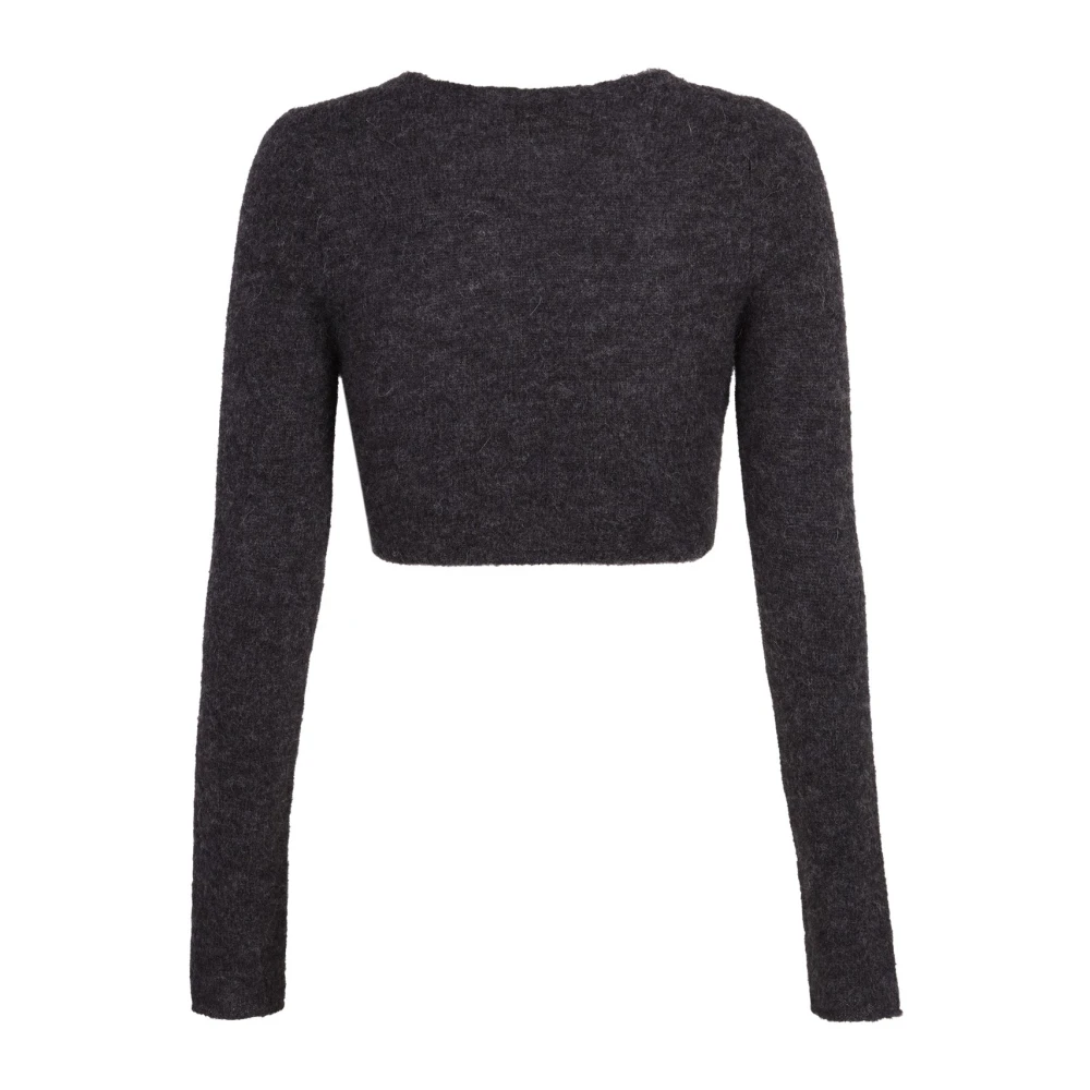 Cortana Alpaca Merino Zijde Grafiet Top Black Dames