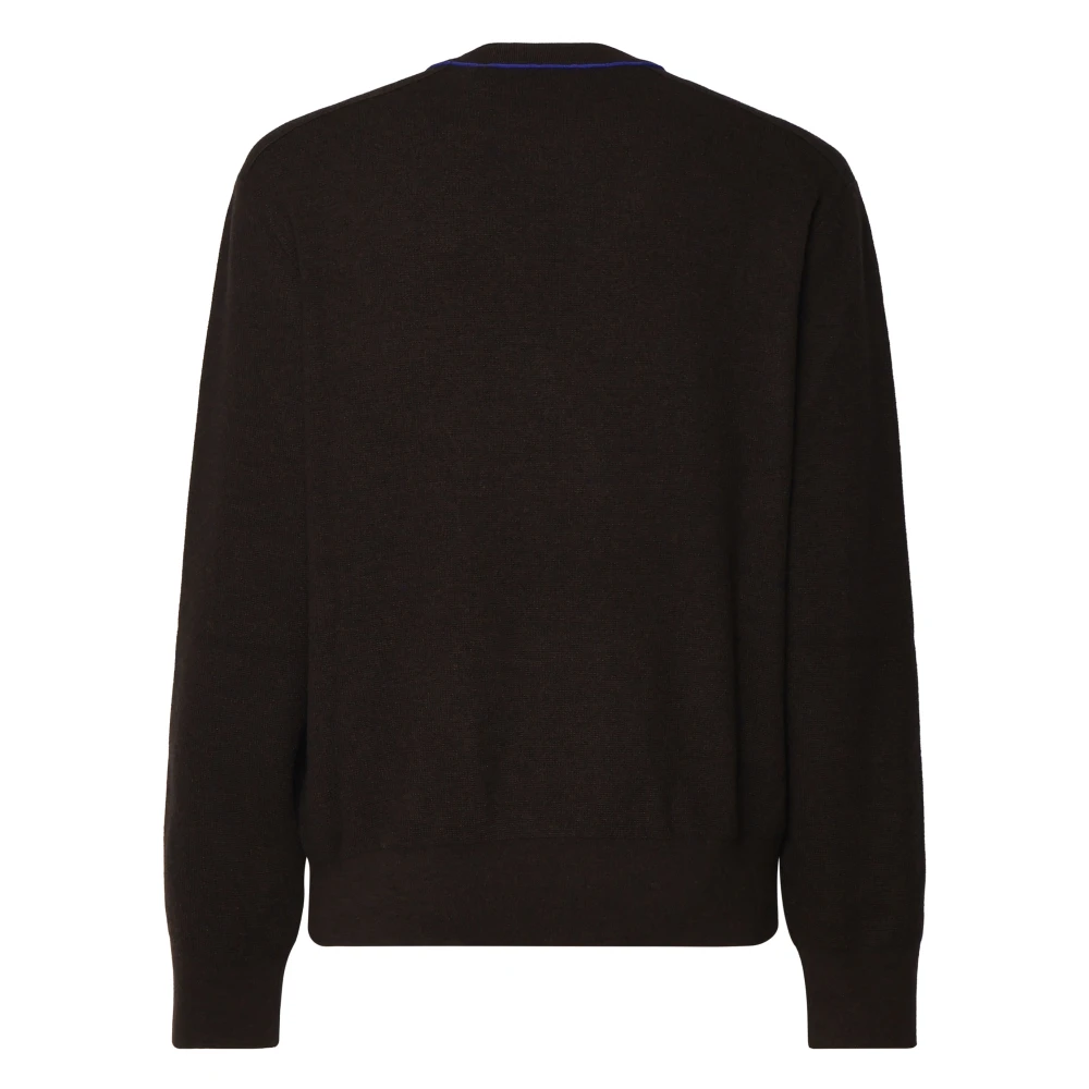 Burberry Wollen Trui Ronde Kraag Elastische Manchetten Black Heren