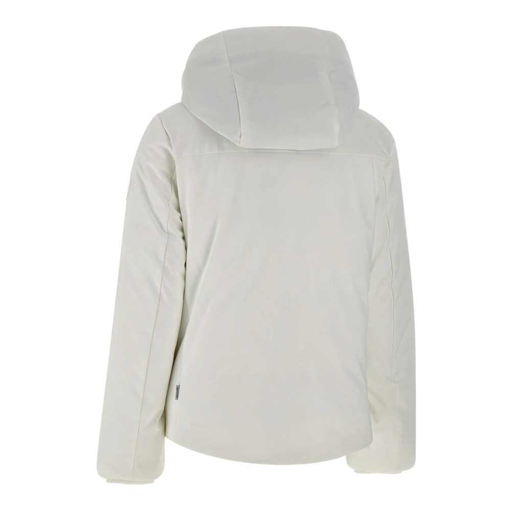Save The Duck Witte Dames Parka met Nep Bont Trim White Dames