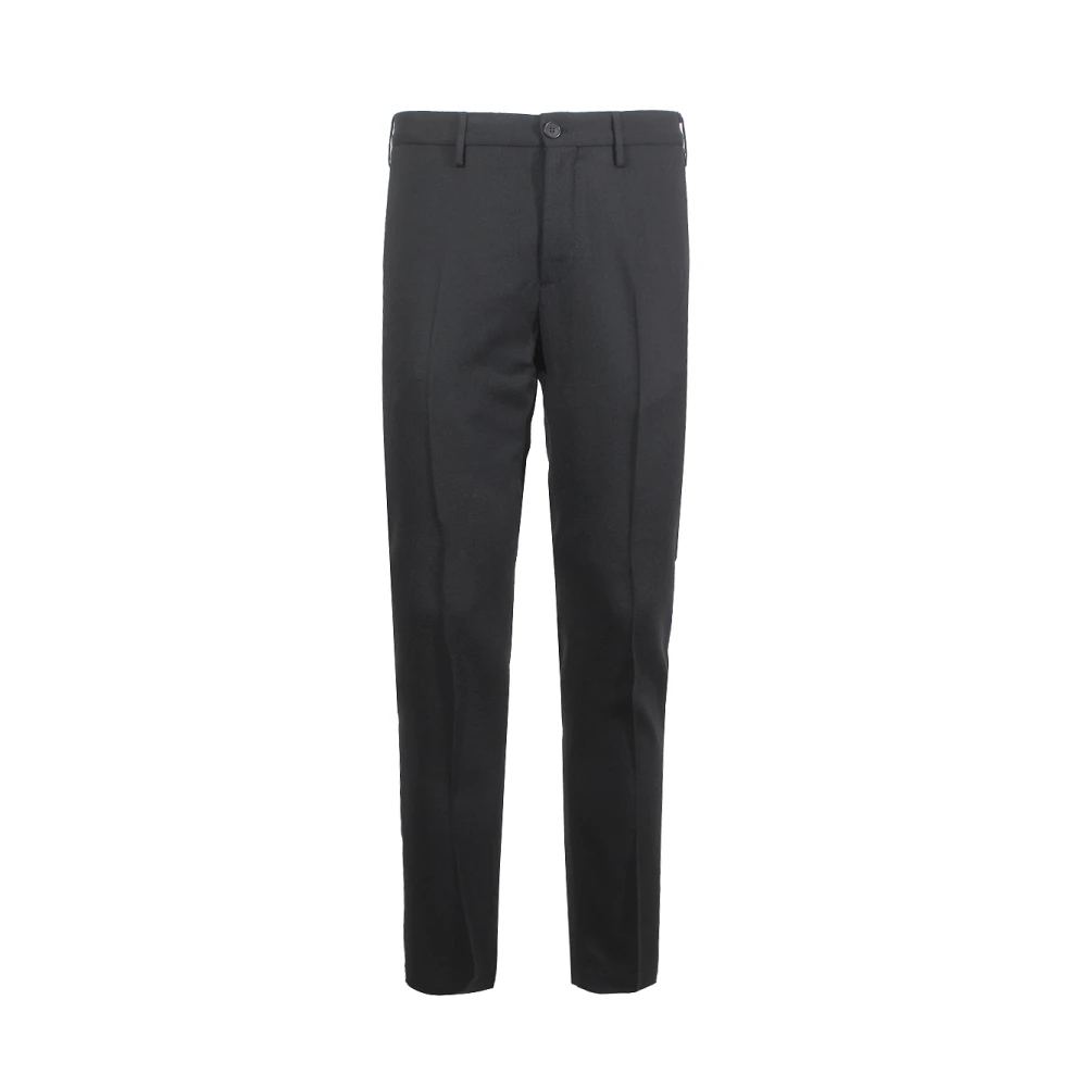 Incotex Zwarte Wollen Broek Black Heren