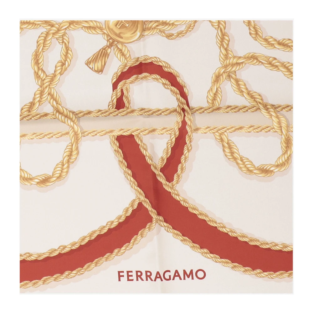 Salvatore Ferragamo Zijden Sjaal Kettingen Patroon Logo Detail Multicolor Dames