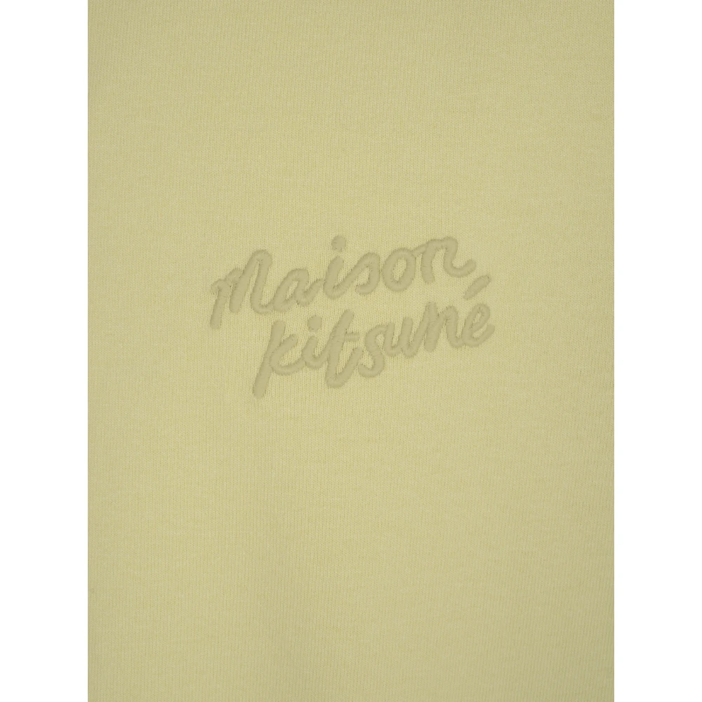 Maison Kitsuné Handgeschreven Comfort T-shirt Yellow Heren