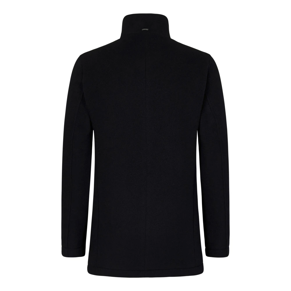 Herno Zwarte Double-Breasted Jas Aw24 Black Heren