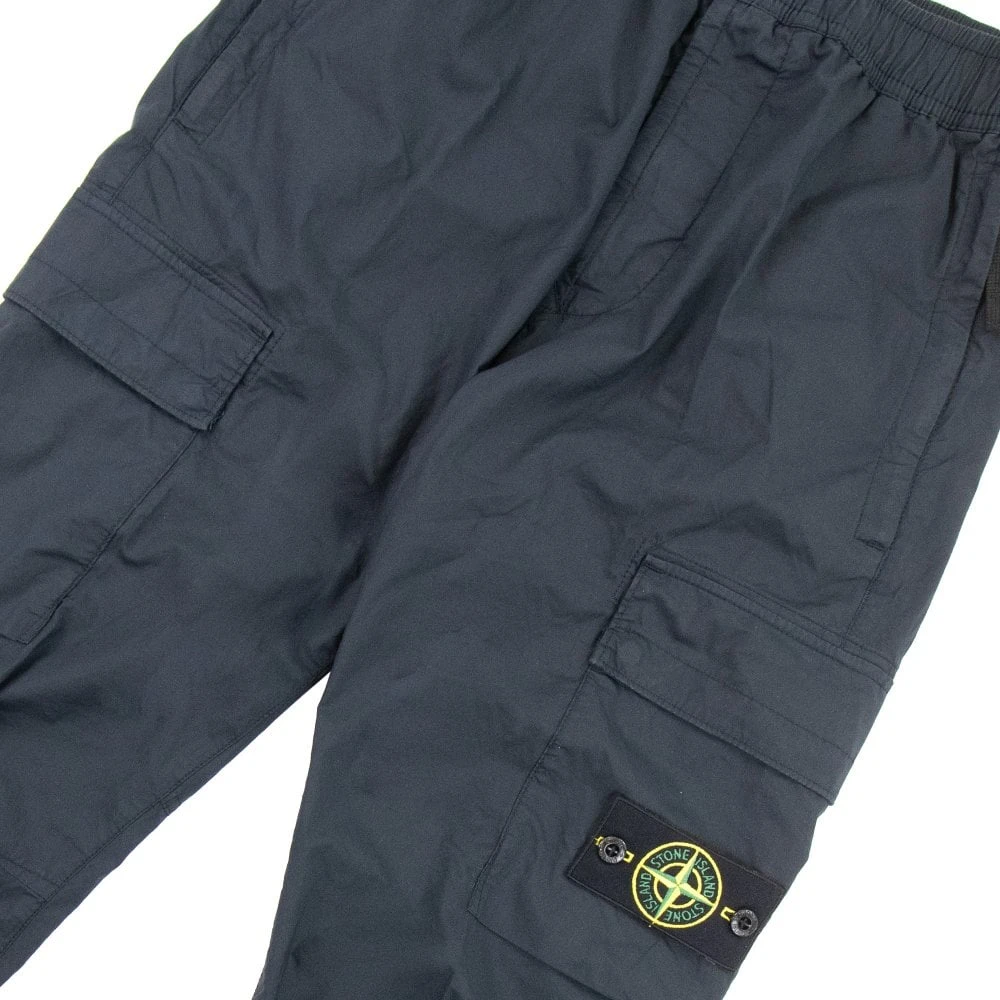 Stone Island Cargo Broek in Stretch Katoen Tela Black Heren