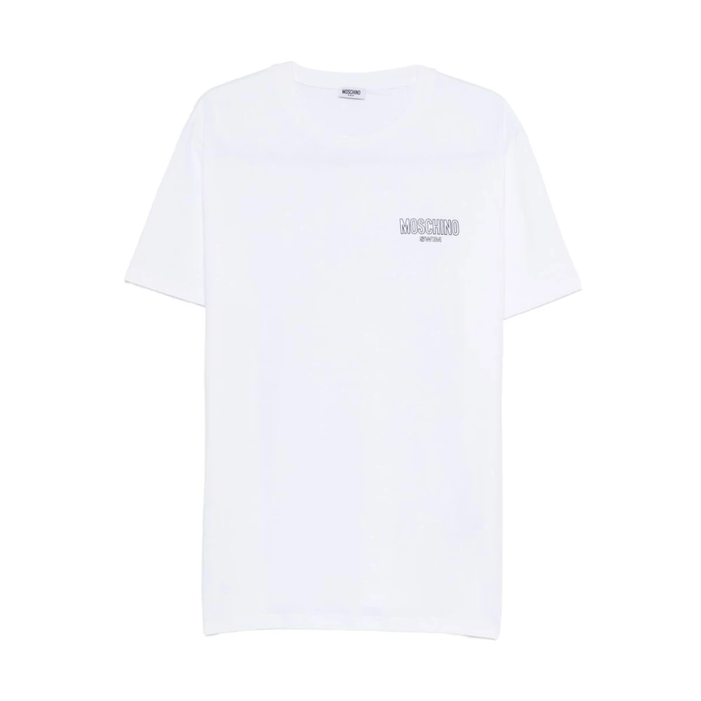 Moschino Mannelijk Wit Tops Heren, S, T-Shirts En Polo's