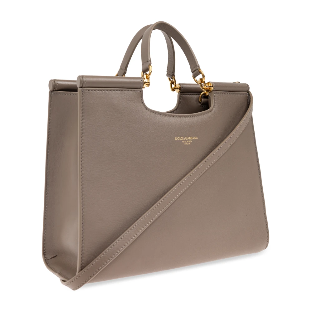 Dolce & Gabbana Handtas Sicily Klein Beige Dames