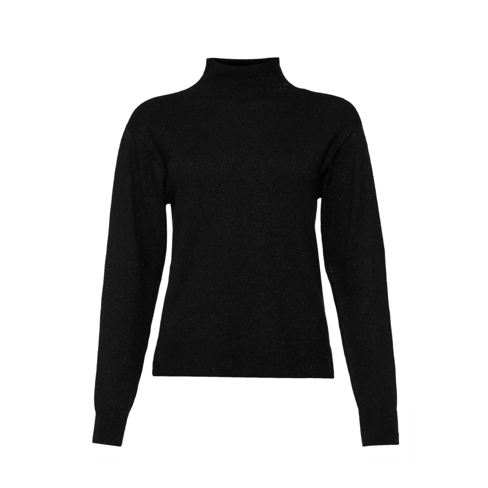 Armani Exchange Women's Black Jumper With Logo Detail - Turtlenecks - Xl - Knitwear