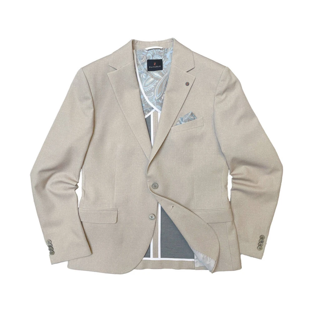 Zuitable Klassieke Colbert Jas Beige Heren