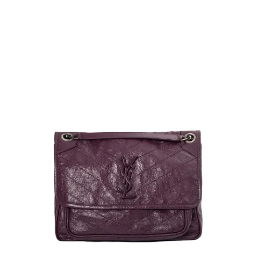 Yves Saint Laurent Vintage Pre-owned Leather shoulder-bags Purple Dames
