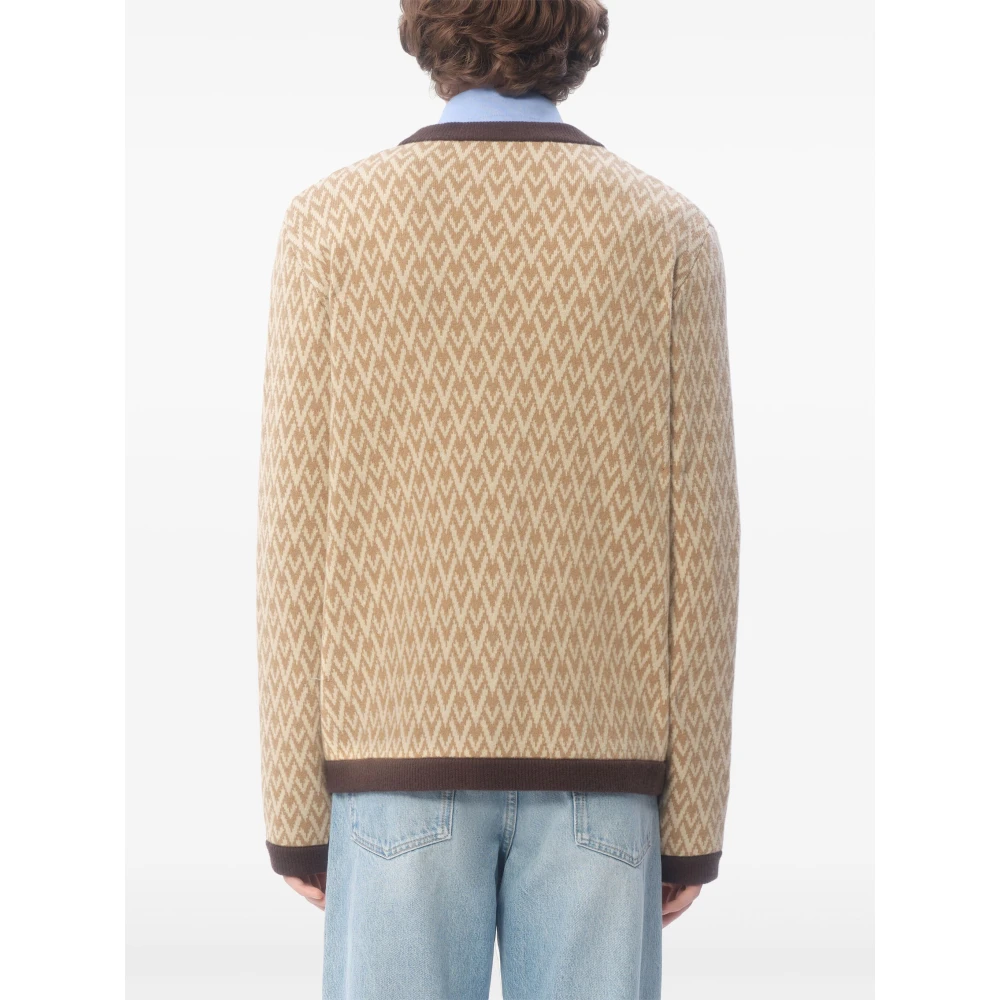 Valentino Garavani Beige Wollen Vest met Jacquard Motief Beige Heren