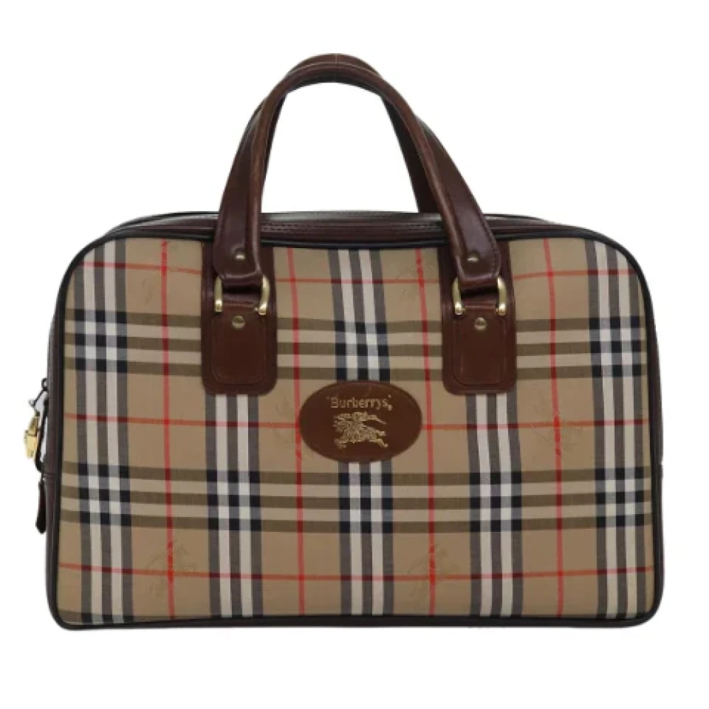 Burberry Vintage Pre-owned Canvas travel-bags Beige Dames