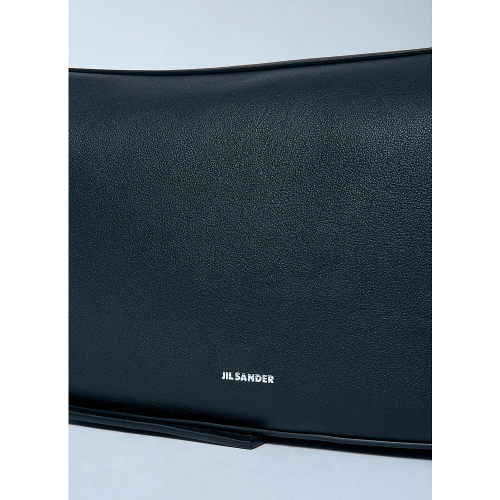 Jil Sander Knoop Crossbody Tas met Logo Motief Black Heren