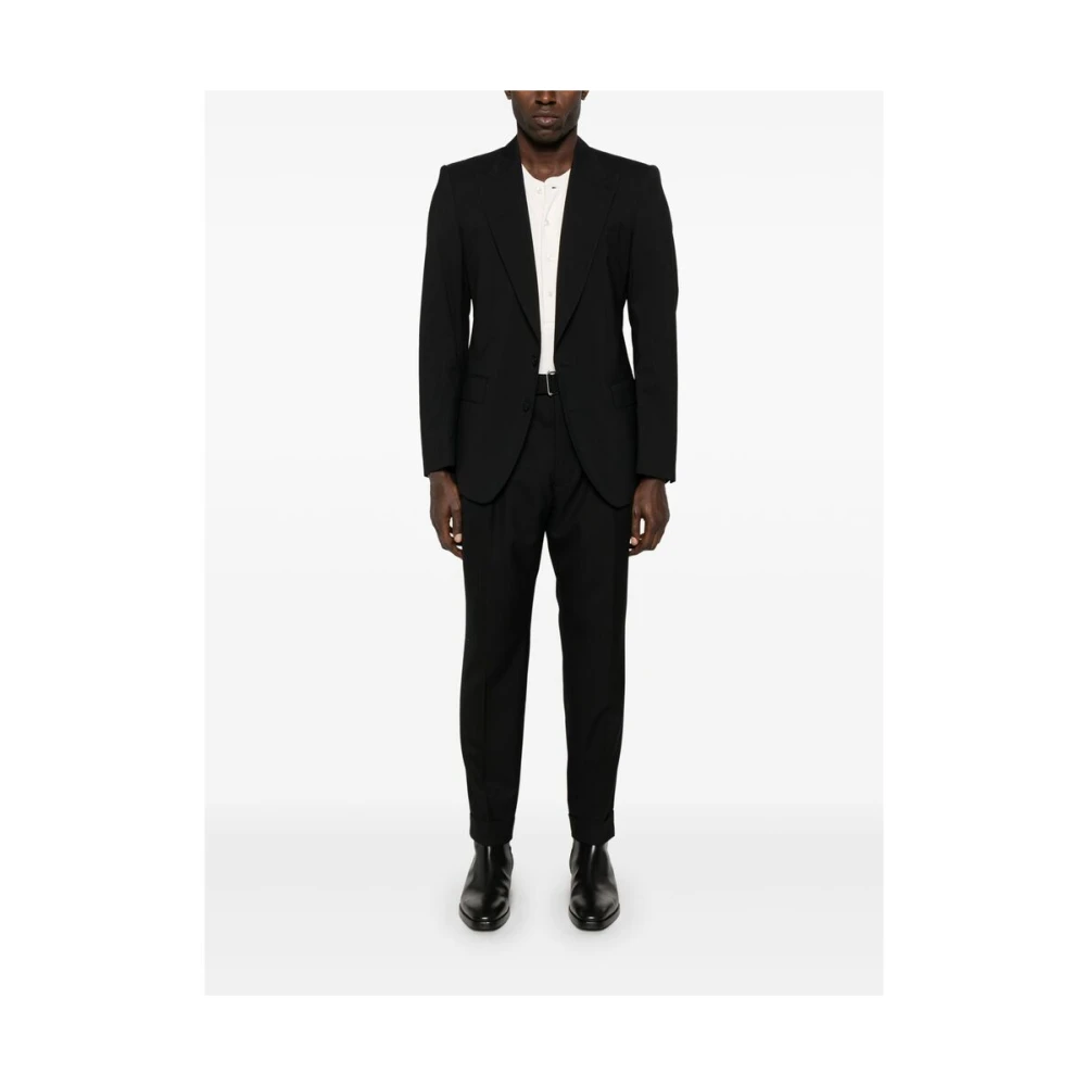 Tom Ford Witte Henley Neck T-shirt met Logo White Heren