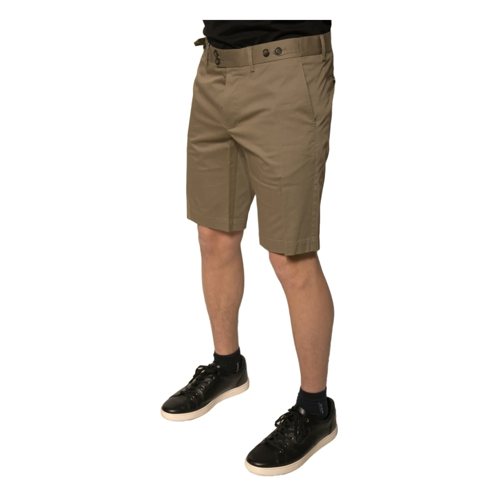 Dolce & Gabbana Bruine Katoenen Chino Shorts met Zakken Brown Heren