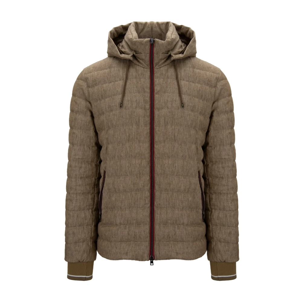 Herno Men's Brown Zip-Up Down Jacket