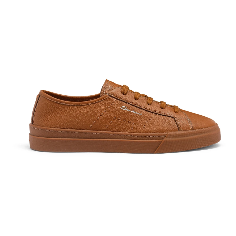 Santoni Double Buckle Sneaker Heren Schoenen Bruin