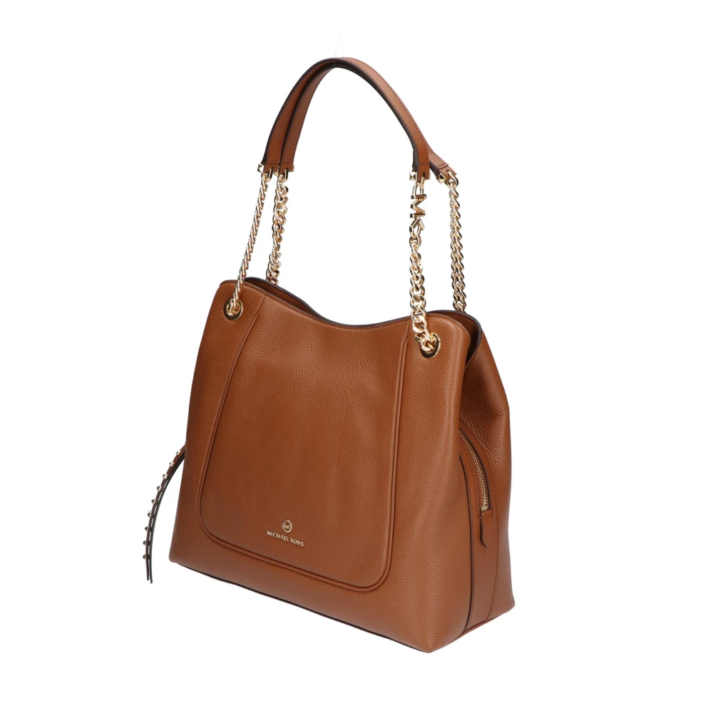 Michael Kors Chain Shoulder Tote Brown Dames