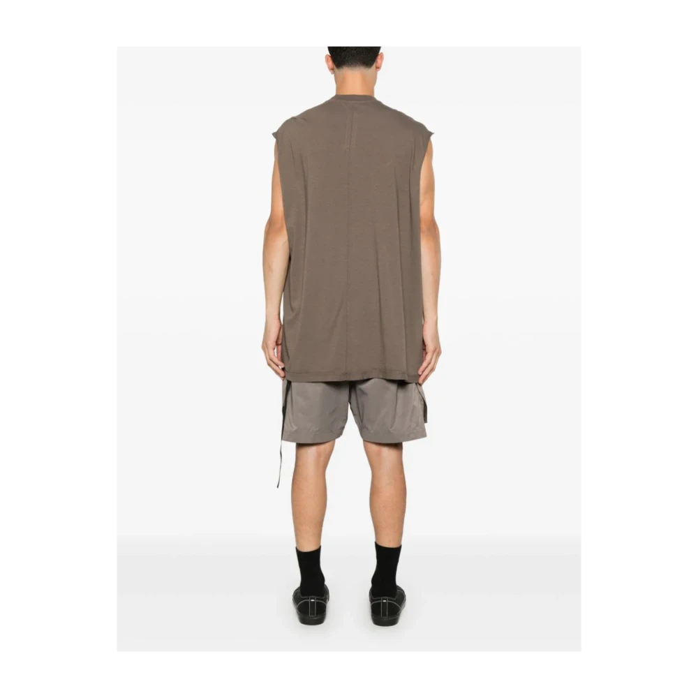 Rick Owens Grijze Jersey T-shirt Mouwloos Ronde hals Gray Heren