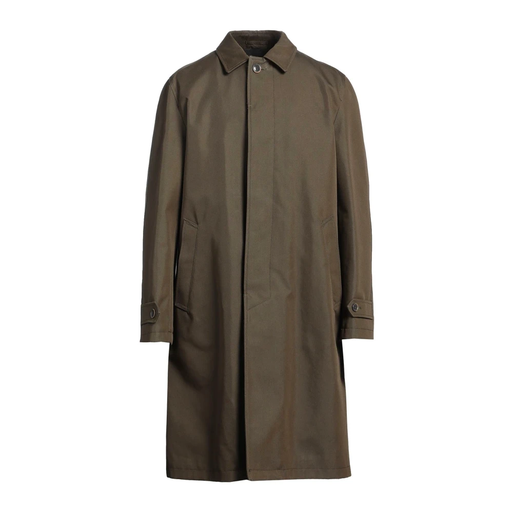 Herno Men's Green Single-Breasted Coats, L, Cotton Coat