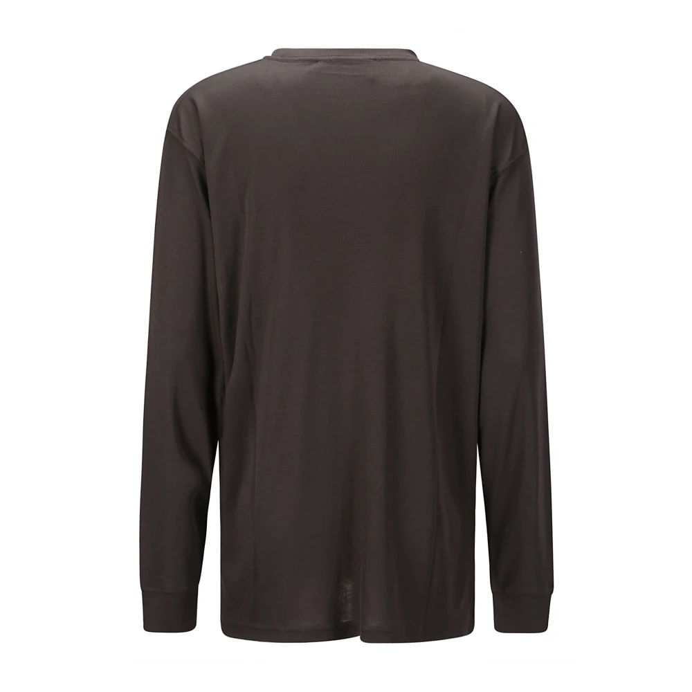 Studio Nicholson Lange mouwen ronde hals lyocell t-shirt Brown Dames