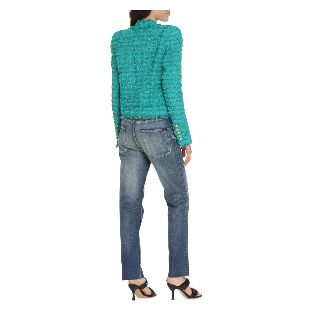 Balmain Stijlvolle Jas voor elke gelegenheid Green Dames
