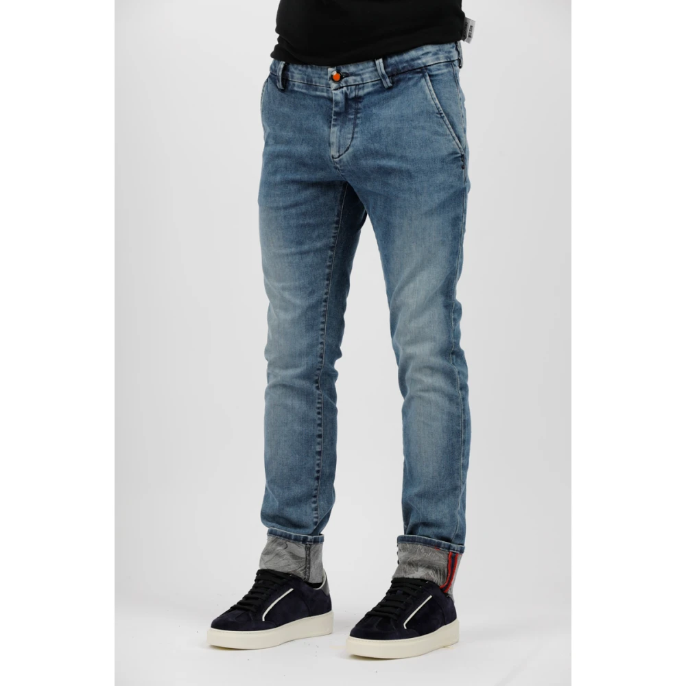 Mason's Reguliere Denim Broek Blue Heren