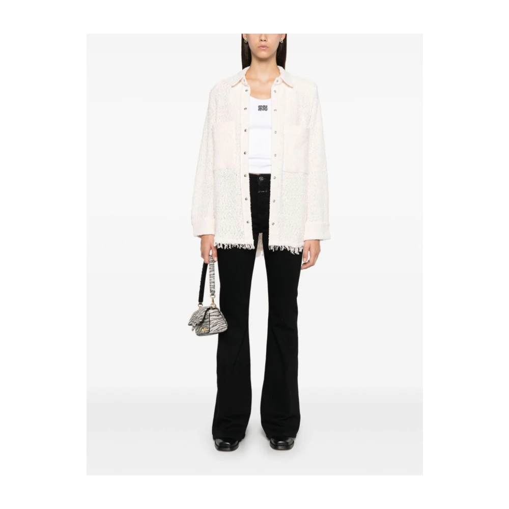 IRO Roze Tweed Bouclé Shirt Pink Dames