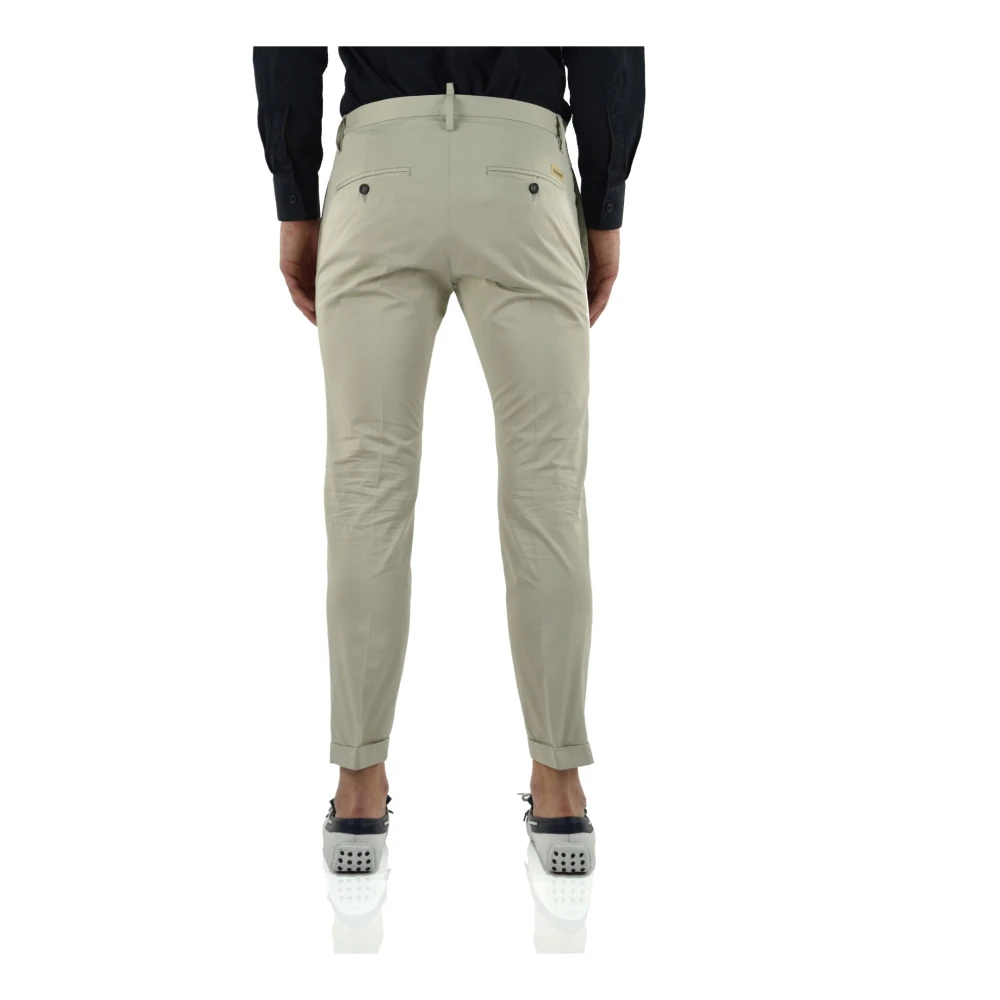 Dsquared2 Beige Katoenen Geknoopte Chino`s voor Heren Beige Heren