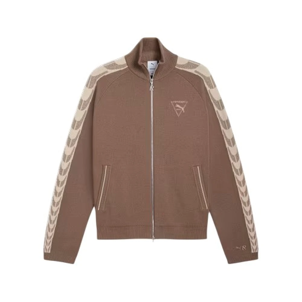 Puma Men's Brown Zip-Throughs, Xl, T7 Knit Jacket