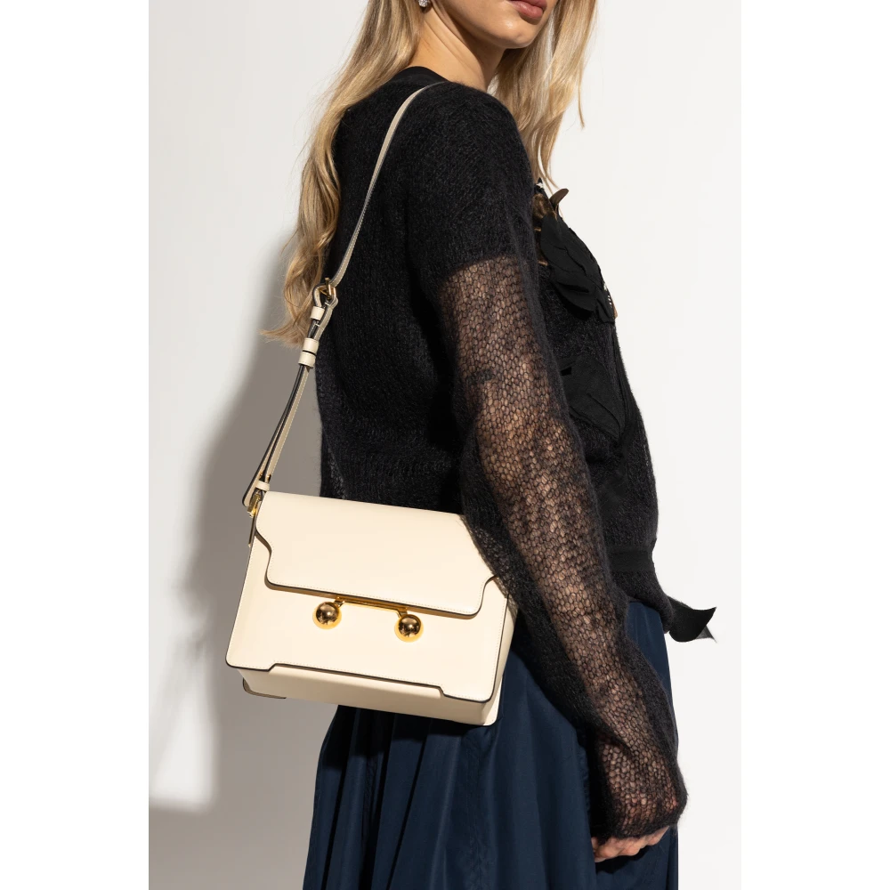 Marni Schoudertas Trunkaroo Medium Beige Dames