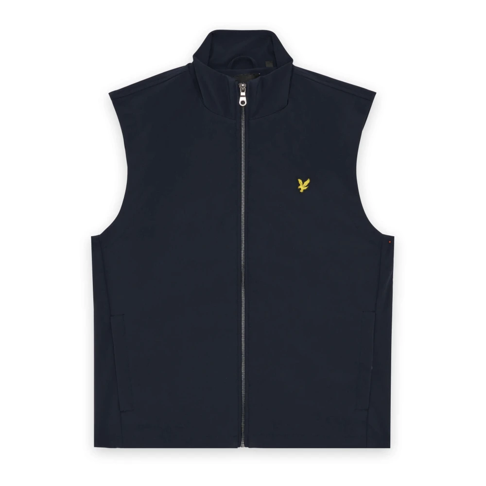 Lyle & Scott Men's Blue Waistcoats, L, Mesh Back Softshell Funnel Neck Gilet