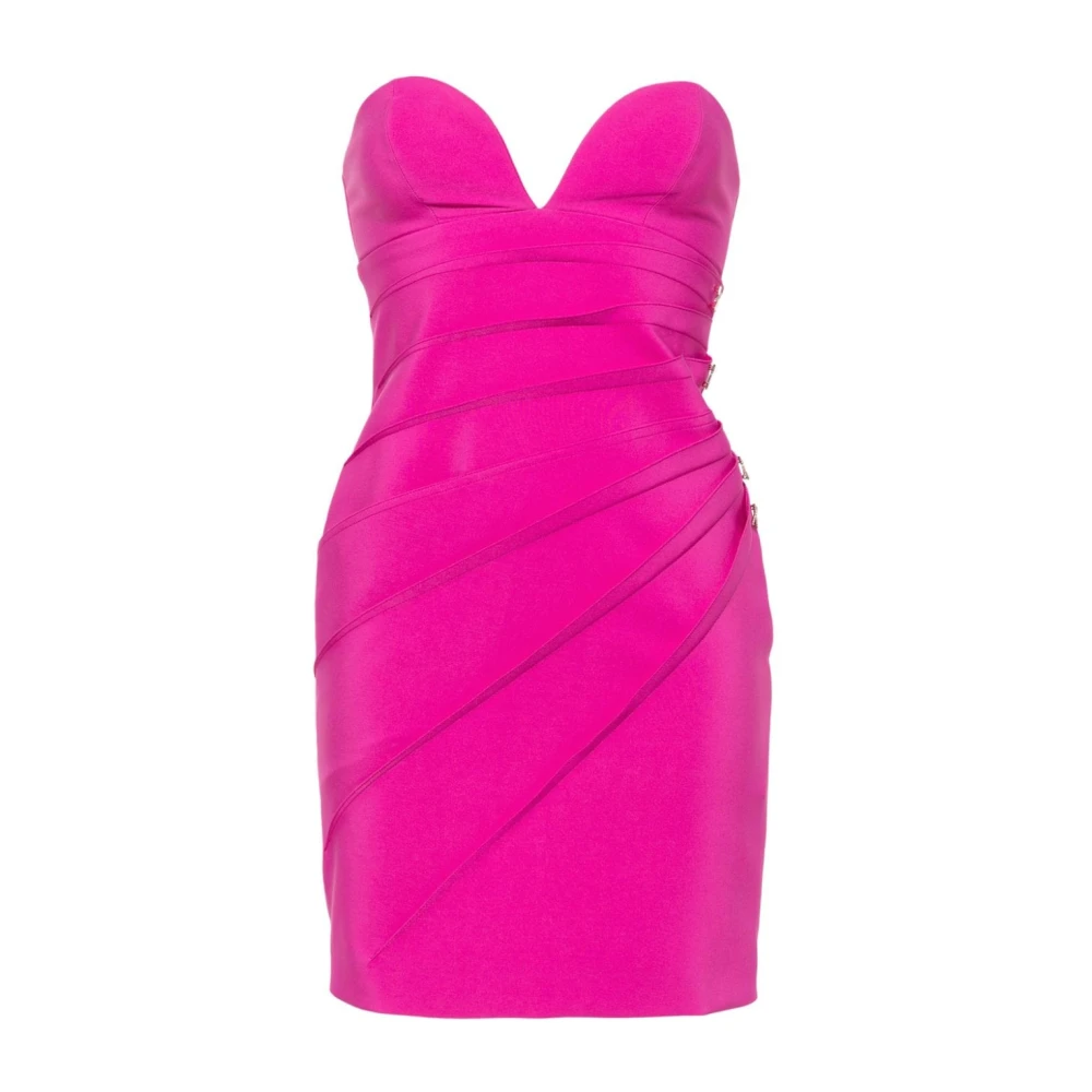 Genny Kristallen versierde strapless jurk Pink Dames