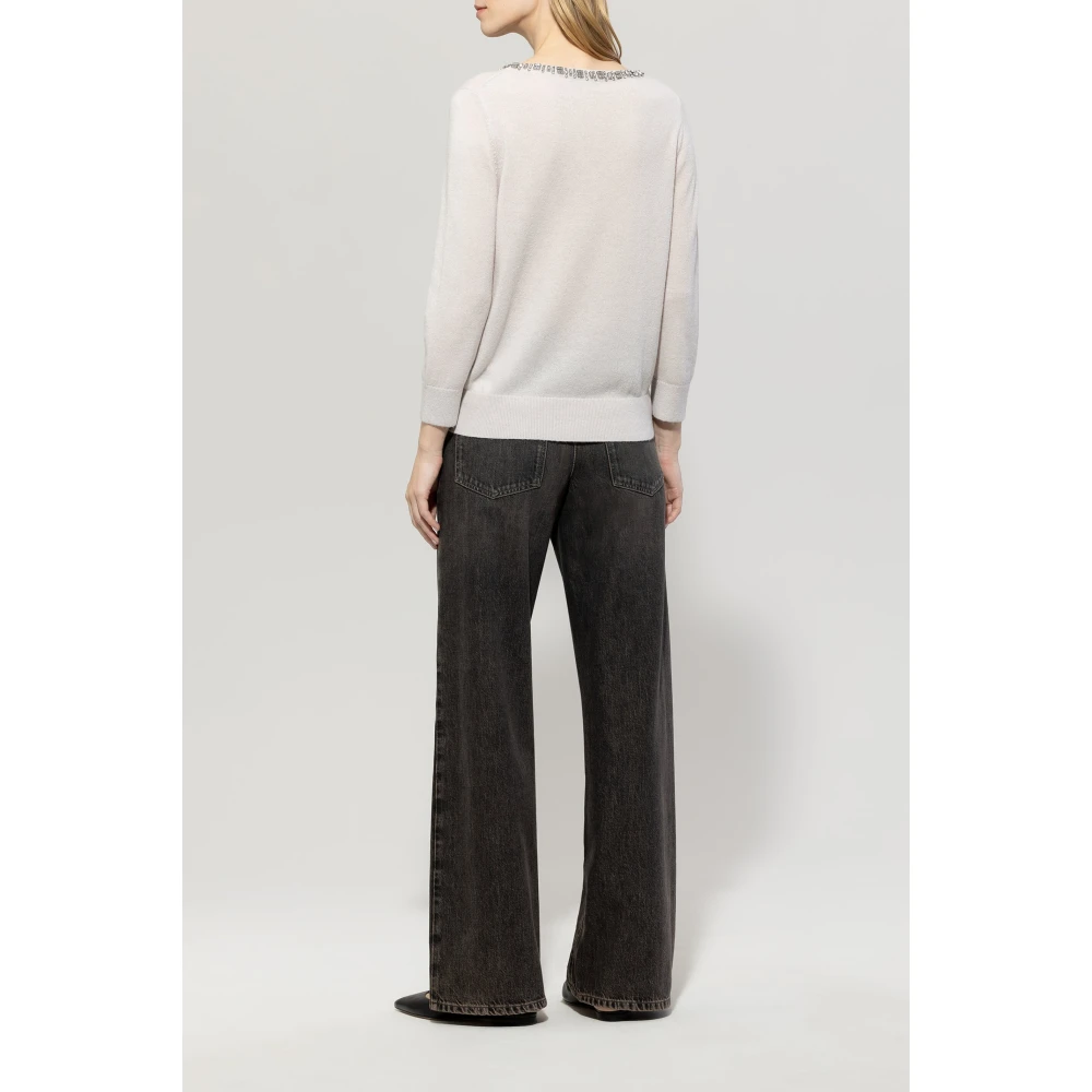 LUISA CERANO Wideleg Tencel Denim Broek Vintage Look Gray Dames