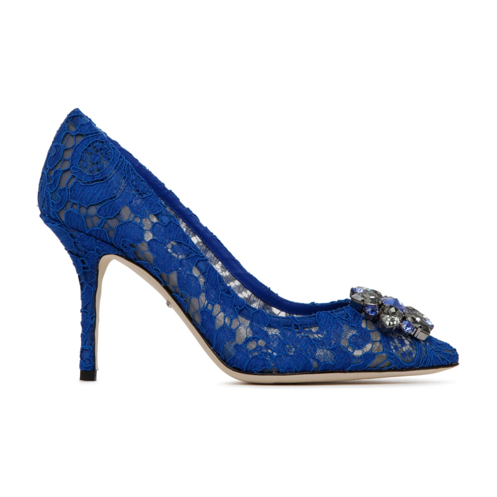 Dolce & Gabbana Women's Blue Pumps, 4 Uk, Bellucci Taormina Lace Pumps