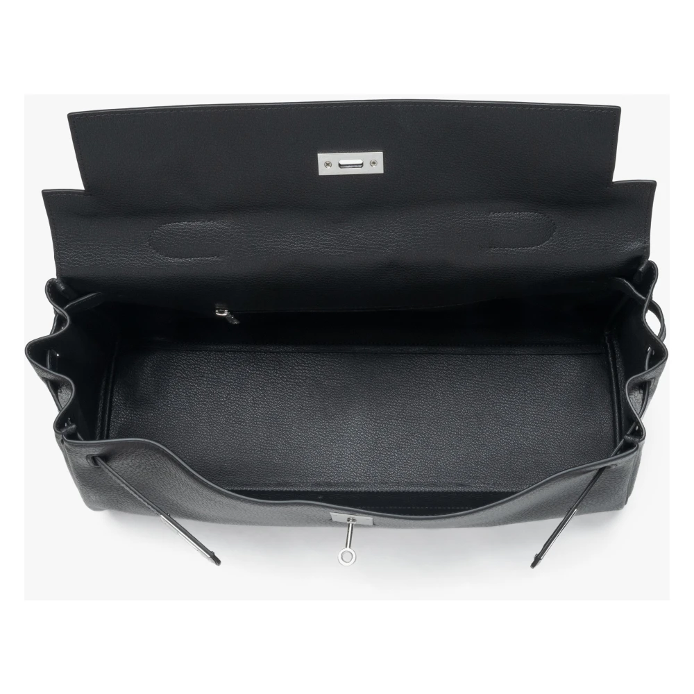 Estro Zwarte schoudertas voor vrouwen met zilverkleurige hardware Black Dames