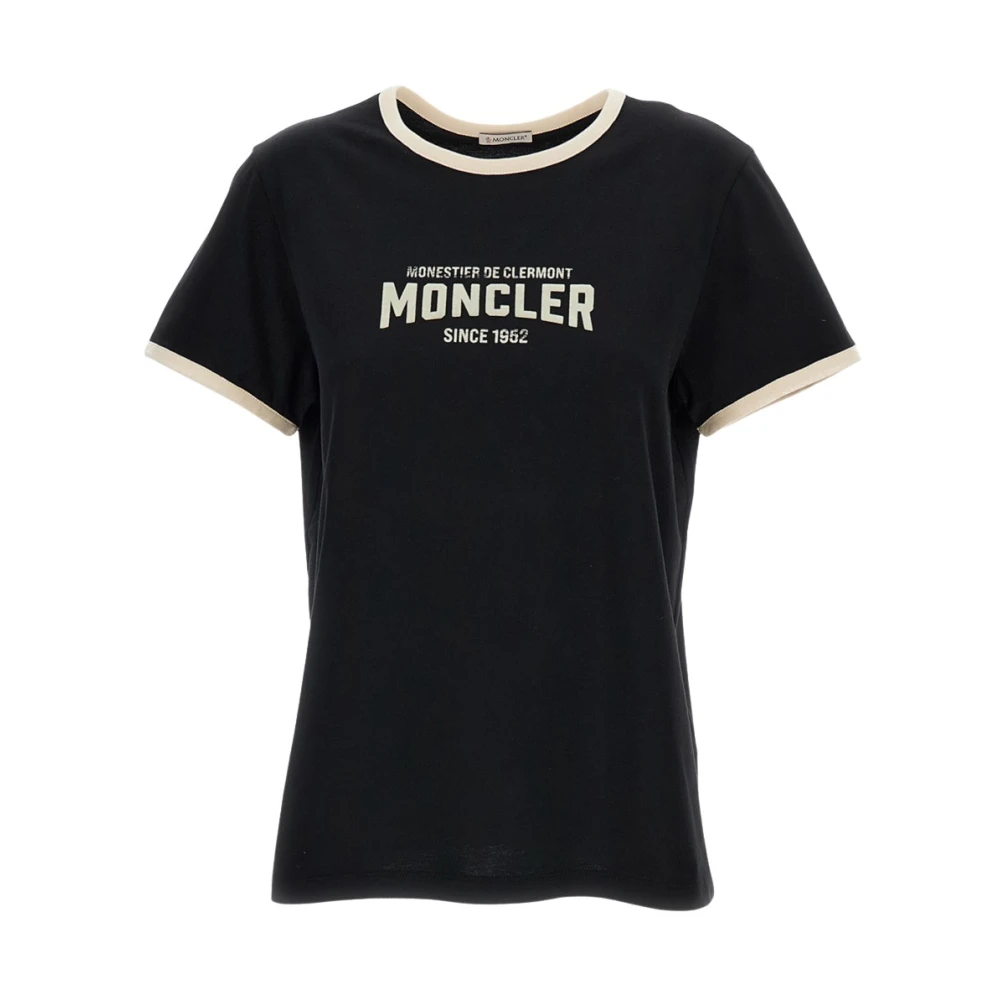 Moncler Women's Black Cotton Jersey Logo T-Shirt - T-Shirts - Xs - Tops
